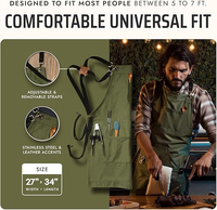 Personalisierte Kochschürze aus Baumwoll-Canvas (10 oz) mit Logo, wasserdicht, überkreuzte Rückenbänder, Arbeitschürze mit Taschen für BBQ und Kochen