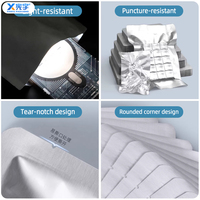Kantong Vakum Aluminium Foil Food Grade Perak, Tahan Bau, Laminasi Food Grade, Kantong Penyegel Penyimpanan untuk Kosmetik