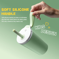 Gobelet isotherme sous pression en acier inoxydable 18/8 de 14 oz pour bébé, avec logo personnalisé ODM/OEM, couvercle sans BPA et poignée, maintien thermique de 8 à 18 heures