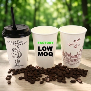 Gobelets en papier jetables à paroi simple pour café, de 8 oz à 22 oz, avec couvercles, pour tailles 8 oz, 12 oz, 14 oz, 16 oz, 22 oz, à faible MOQ et prix abordable - Product Image 1