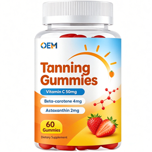 Gummies bronzantes OEM GMP avec vitamine C, bêta-carotène, astaxanthine, 60 gummies à la pectine - Product Image 1