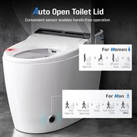 Bidet électrique intelligent, toilette connectée avec télécommande, WC haut de gamme monobloc intelligent pour salle de bain d'hôtel cinq étoiles