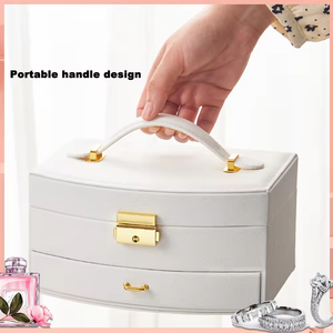 Manufacturer's direct supply of high-end customized logo luxury Pu <b>leather</b> jewelry box ring box - Product Image 2