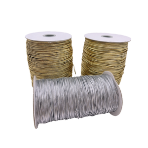 Cordon tressé métallique rond argenté et doré, 100% fil métallique pour l'artisanat et la décoration - Product Image 1