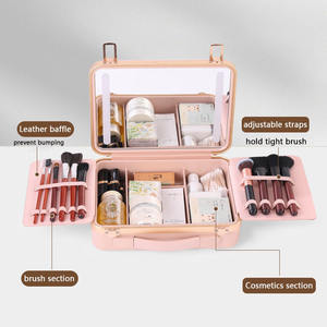 Borsa <span class=keywords><strong>Professionale</strong></span> per Cosmetici Valigetta per Trucco <span class=keywords><strong>Trousse</strong></span> De Maquillage Beauty Box con Coperchio Borse Alla Moda per Artisti con Specchio - Product Image 2