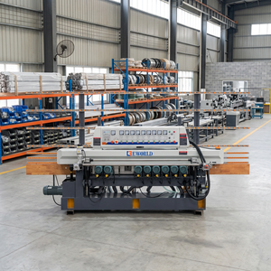 เครื่องเจียรและขัดกระจก CNC แบบเส้นตรง พร้อมมอเตอร์ 9 ตัว และระบบขัดขอบกระจกอัจฉริยะ PLC - Product Image 1
