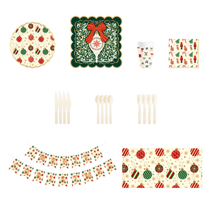 Ensemble de vaisselle de fête de Noël personnalisé DAMAI avec motif de bonbons en forme de casse-noisette, assiettes en papier jetables, gobelets, serviettes, décoration - Product Image 2