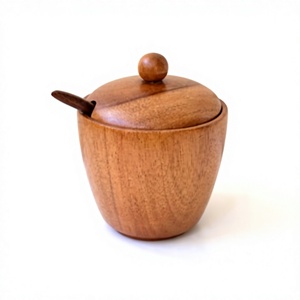 Wooden <b>Spice</b> <b>Jar</b> Storage Wooden Lid 250mL Capacity Eco-Friendly Durable Classic Design Multifunction Kitchen Countertop - Product Image 5