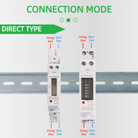 Meteran Listrik Pintar Satu Fasa 1P LCD Digital Display Wattmeter Pengukur Konsumsi Daya Energi kWh 220V DIN Rail