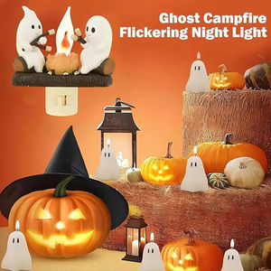 Ghost Campfire Flickering Night <b>Light</b> 3D LED Halloween Campfire Night <b>Light</b> Indoor Decorations - Product Image 5