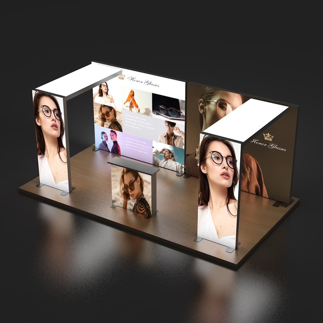 10x10,10x20 Custom Quick Setup Portable Fabric Modular Light Box Booths Trade Show Equipment Display Stand Exhibition Booth