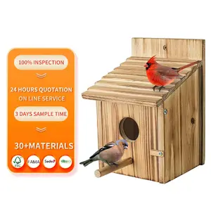 Case di uccelli in legno per esterno con palo per fringuello Bluebird cardinali che appendono casetta per gli uccelli giardino cottage di campagna