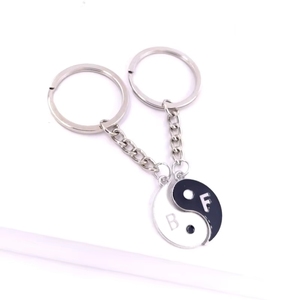Portachiavi puzzle con ciondolo in lega per coppie, alla moda e semplice, con design 'moq jewelry tai gossip good friend' - Product Image 4
