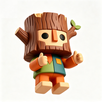 Figurine d'art créative Stumpie Tree Stump Boy, objet de collection culturel pour la décoration et les cadeaux promotionnels