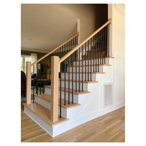 <span class=keywords><strong>Escalier</strong></span> droit <span class=keywords><strong>en</strong></span> forme de L avec palier de quart, conception peu encombrante pour les coins d'appartements et de petites maisons - Product Image 4