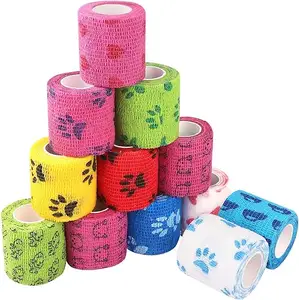 Direct Manufacturer Wholesale Veterinary Cohesive Bandage Bitter Vet Wrap Elastic Self-Adhesive Solid Pattern Type Sports Tape