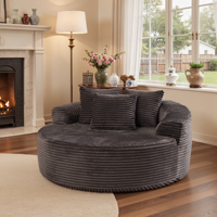 Fauteuil d'appoint modulaire surdimensionné en velours côtelé moelleux, style nuage, avec assise profonde et structure sans armature, pour salon, appartement, hôpital