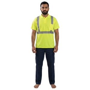 Chemises polo de sécurité haute visibilité pour hommes, vêtements de travail haute visibilité, chemise polo de travail réfléchissante, chemise polo de travail à manches courtes pour la construction - Product Image 1