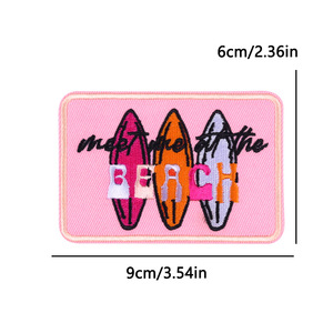 Vente en gros de patchs brodés personnalisés découpés au laser, thermocollants ou à coudre, motif lettres 'Freedom' rectangulaires rose style cowgirl, pour chapeau - Product Image 3