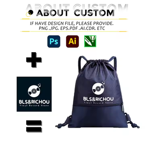 Polyester Fashion Promotional Gift Custom Printing Logo <b>Drawstring</b> <b>Backpack</b> Sport Gym Sack - Product Image 2