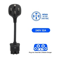 Adaptateur NEMA 14-50 pour Tesla Gen 2 32 Amp 240V Chargeur mobile Capteur de température Chipset Gaine en PVC TPE Protection Voitures Neuf