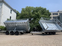 SUV remorqué ferme ordures sable 3 essieux 3 voies multi-fonctions camion hydraulique benne latérale à plat benne basculante remorque