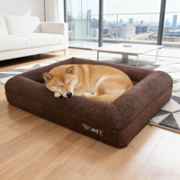 Herstellung Maßgefertigter Waschbarer Luxuriöser Wasserdichter Abnehmbarer Großer Memory-Schaum-Bouclé Orthopädischer Hundebetten Tier-Sofa mit Starker Unterstützung