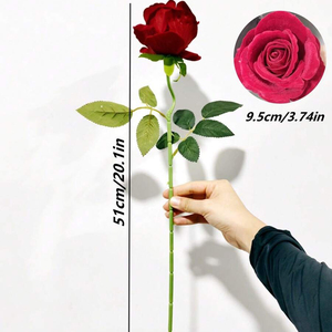 <span class=keywords><strong>Bouquet</strong></span> da Sposa Artificiale con Rose Rosse, Fiori Finti Realistici in Velluto, Decorazione Floreale, Rose Artificiali, Regalo per San Valentino, Festa di Matrimonio - Product Image 3