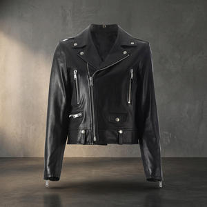 High Quality Winter Waterproof Zipper Sheep Fur Cow Skin Quilted Motor <b>Bike</b> <b>Jacket</b> for <b>Men</b> - Product Image 3
