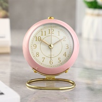Jam meja kecil klasik anti-selip, Jam Alarm meja dengan lampu latar kaca HD untuk kamar tidur