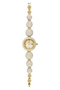 นาฬิกาข้อมือผู้หญิงหยกเฮเทียนสไตล์เรโทรลำลองสีเขียวขาววินเทจ - Product Image 5