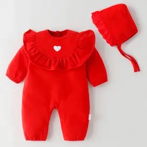 2024 Новый новорожденный год-красное детское платье