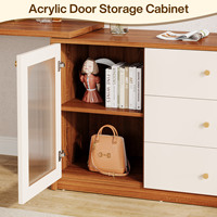 Tribesigns Coiffeuse de maquillage moderne avec 3 tiroirs et armoire coiffeuse dressing