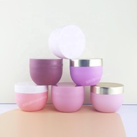 Pot de crème hydratant PP texturé poncé 220G 250G 300G Pot vide en forme de bol de courbe de couleur personnalisée