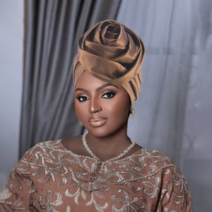 Turbante Elastico in 9 Colori con Motivi Floreali, Copricapo Etnico Musulmano, <span class=keywords><strong>Bandana</strong></span> Decorativa - Product Image 5