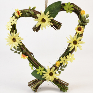 YIYU BSCI Nueva Corona de Ramitas Popular, Decoración de Vid para Regalo del Principito, Corona de Corazón Artificial con Flores - Product Image 5