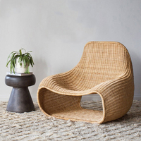 Fauteuil de jardin en rotin de style asiatique du Sud-Est, chaise longue individuelle pour balcon, cour, café