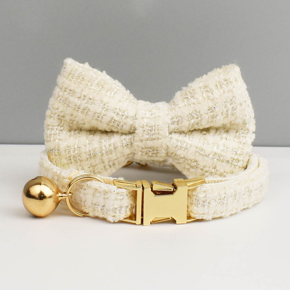 White  collar+bow tie