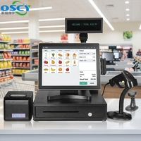 PC tout-en-un industriel 17 pouces à écran plat, tactile capacitif 10 points pour les points de vente des supermarchés, contrôle industriel