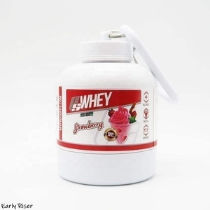 Early Riser 100mL 200ml Contenedor de polvo de proteína portátil-Cierre de escalada Almacenamiento de embudo en forma de barril con soporte para llavero - Product Image 3