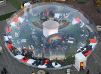 Grande tente dôme à bulles, transparente et gonflable, de 15m de diamètre, pour événements de fête en plein air ou salons commerciaux, livraison gratuite