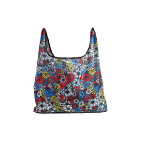 Bolsa de compras plegable reutilizable con impresión completa personalizada Gahumi, bolsa de compras de poliéster reciclado - Product Image 1