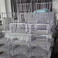 Chaises Chiavari en plastique transparent pour mariage, empilables, pour banquets et fêtes, en acrylique transparent, vente en gros