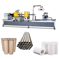 Máquina automática para fabricar tubos de cartón en espiral con engranajes y control numérico para el núcleo interno de film estirable