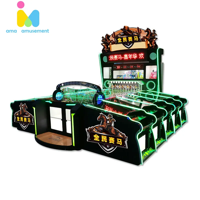 AMA Online Pk 10 Players Electronic Horse Racing Carnival Competition Arcade Game Pieces For Sale Machine Small