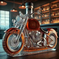 Decantador de Whisky de Vidrio Transparente Soplado a Mano con Diseño de Automóvil, Serie Vehículos