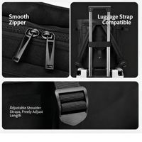 Sac à dos de voyage multi-poches léger en Oxford 2 en 1 convertible et hydrofuge pour ordinateur portable 14 pouces avec sangle détachable