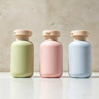 Bouteille cosmétique portable en HDPE mat avec bouchon à clapet, 100 ml, rose, bleu, vert, service d'autocollants personnalisés, vente en gros