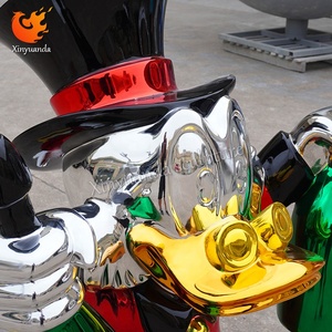 Electroplated sợi thủy tinh phim hoạt hình vịt điêu khắc, không gian thương mại nghệ thuật cài đặt, khách sạn Mall hợp thời trang trang trí nội thất trang trí - Product Image 6