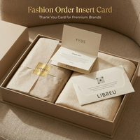 Cartes de remerciement haut de gamme pour vêtements, pour emballage de marque personnalisé avec guide d'entretien, code QR et inserts pour commandes de boutique